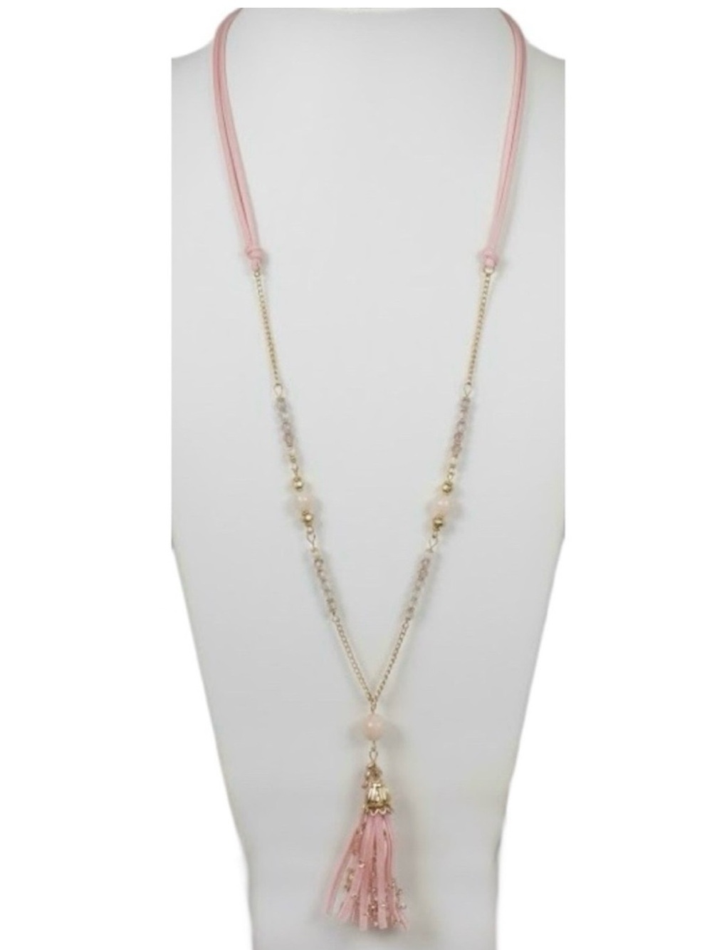 Viola Pink Tassel/Beads Necklace (NWOT)